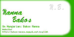 manna bakos business card